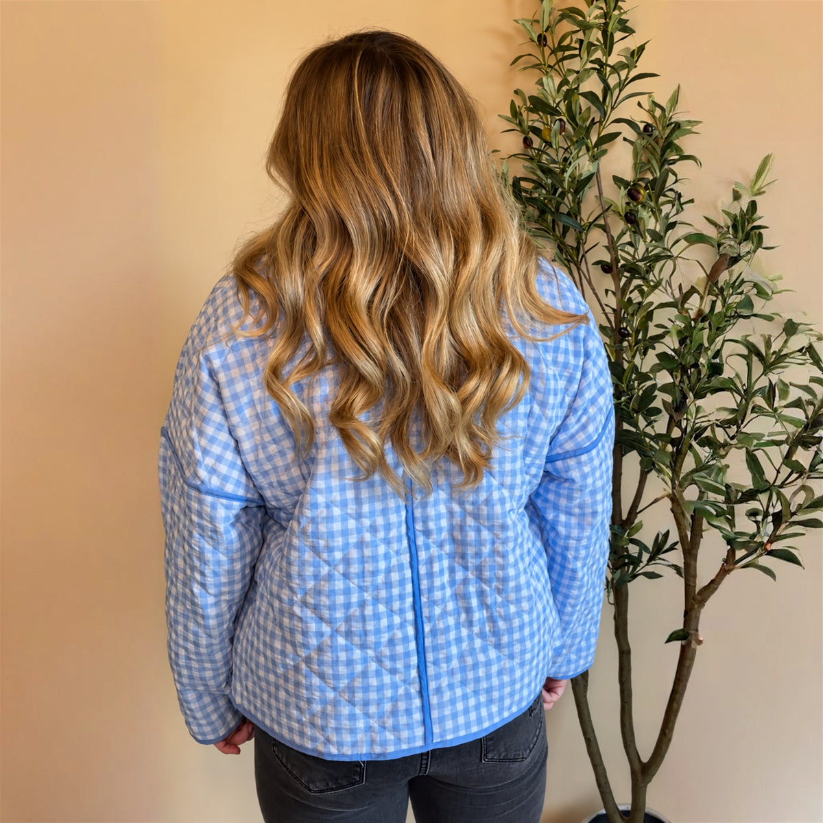 Bluebell Gingham Quilted Jacket