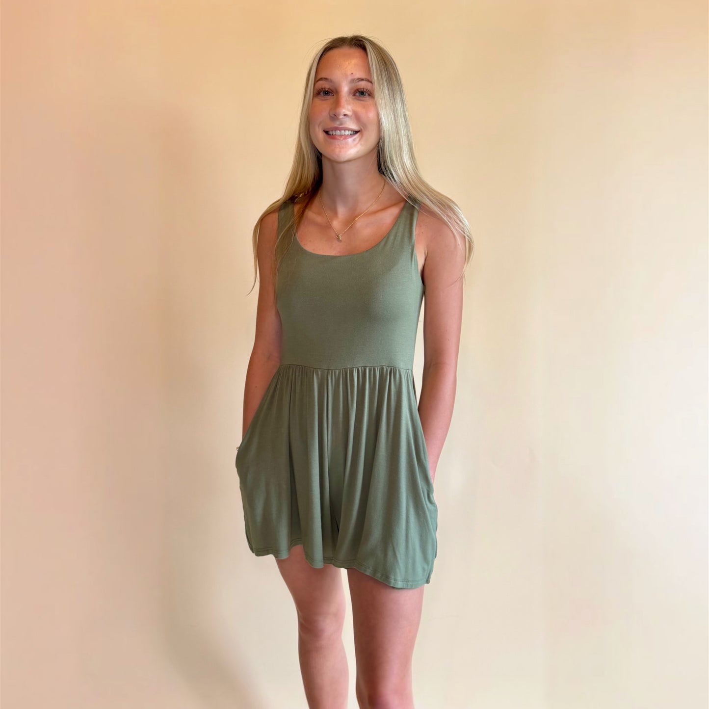 Olive You Double Layered Romper