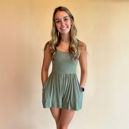 Olive You Double Layered Romper