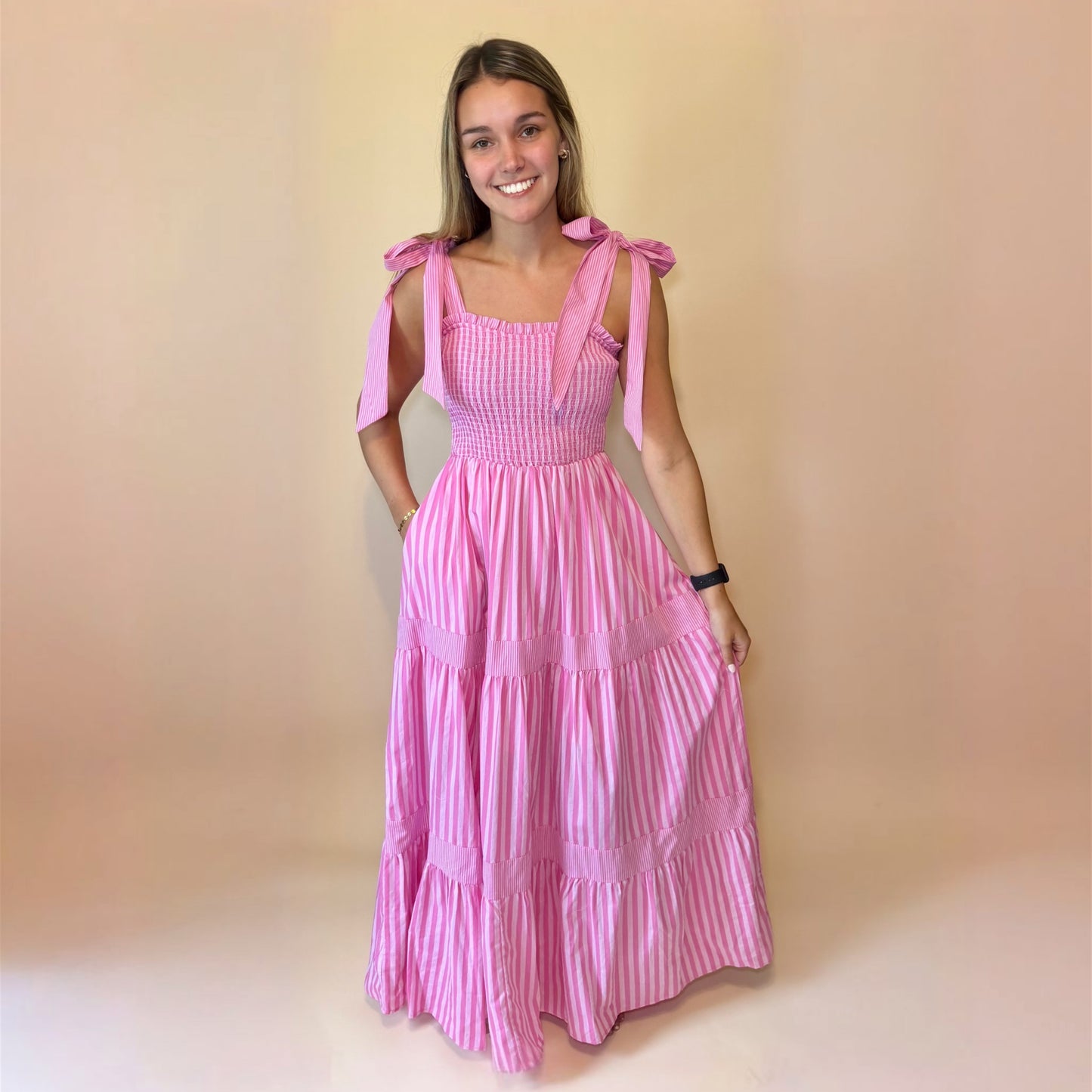 The Sweetheart Stripe Maxi Dress